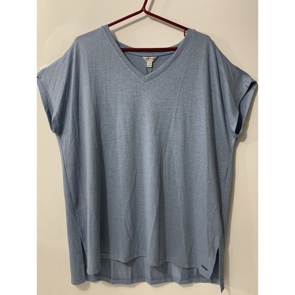 NWT Orvis Women's Short Sleeve V-Neck Tunic Knit Top Size XXL - Blue - Picture 2 of 9